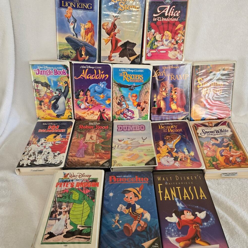 Walt Disney Masterpiece Collection & Black Diamond VHS Movies Lot of 16